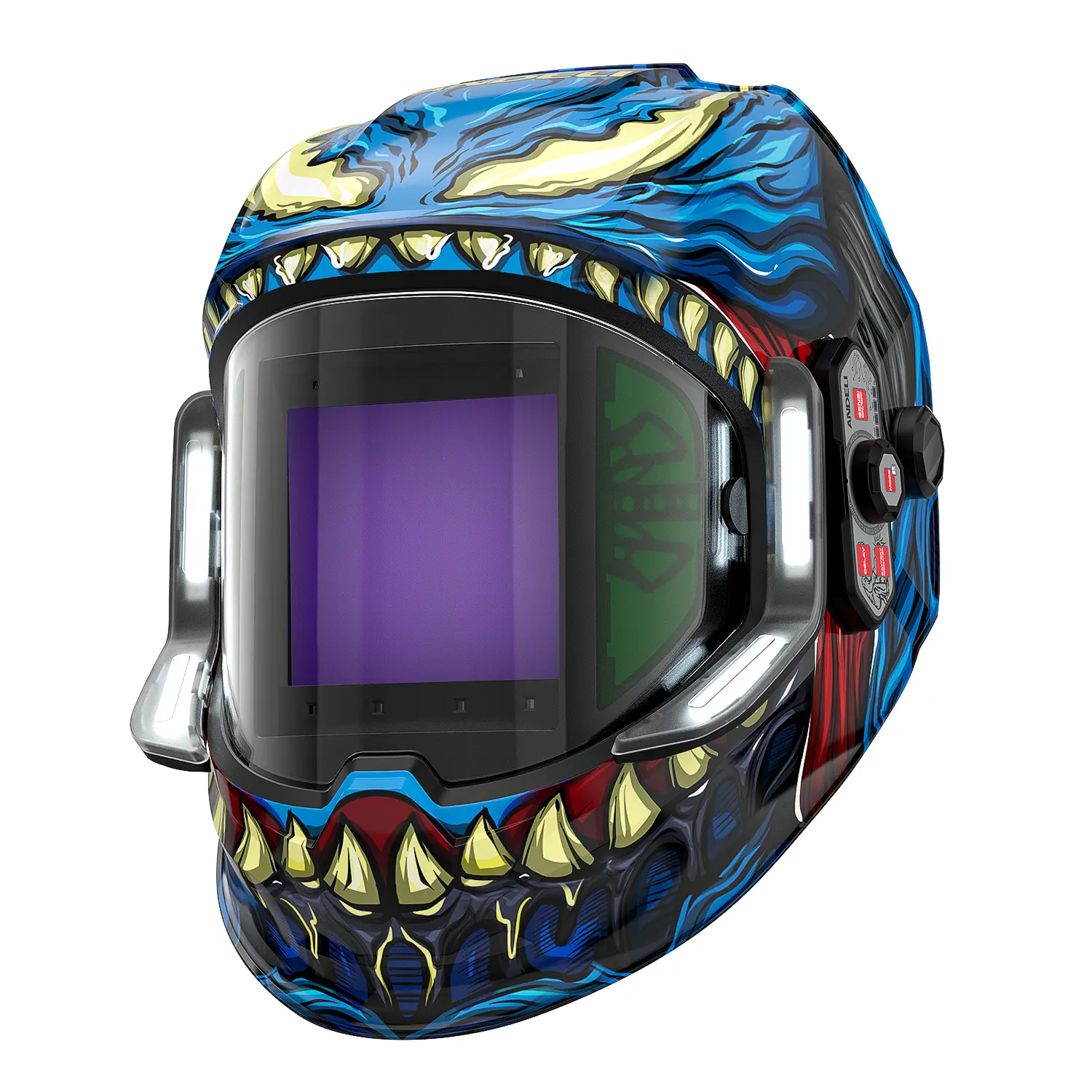 ANDELI Auto Darkening Welding Helmet - 180° Panoramic Large View Screen, True Color, 4 Arc Sensors, Type-C Charging, Built-In Light, Industrial Protector