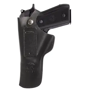 Koltster Beretta 92F Holster, IWB Leather Holster for Beretta 92 92S 92FS | S&W M&P Shield and Similar Sized Handguns, Concealed Carry Genuine Leather Holster with Belt Clip, Black Handmade (KM151)