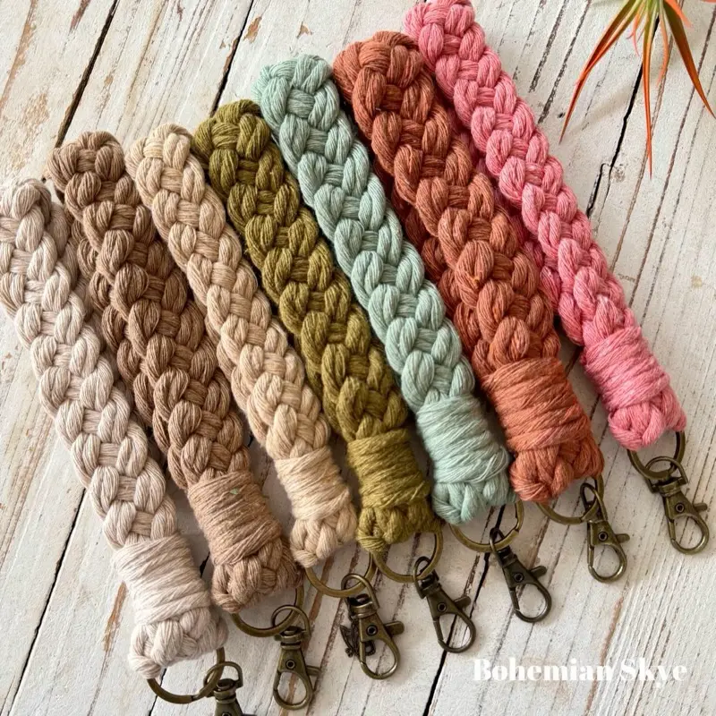 Macrame braided wristlet