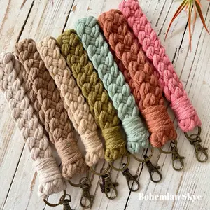 Macrame braided wristlet