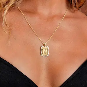 Dearmay Initial Necklace for Women Letter Necklace for Men Gold Initial Pendant for Men Initial Letter Pendant Elegant Jewelry Gifts for Girls Greenish Spring