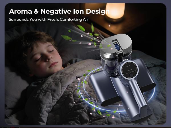 Teant Upgrade Cordless Mattress Vacuum with 18kPa Ultra-Deep Suction, 2-Speed Bed Vacuum with 33000 RPM/Min Roller Brush, 253.7nm UV-C Light & LED Display, HEPA, 149℉ Heat, Aroma & Anion for Bed Sofa Teant Upgrade Cordless Mattress Vacuum with 18kPa Ultra-Deep Suction, 2-Speed Bed Vacuum with 33000 RPM/Min Roller Brush, 253.7nm UV-C Light & LED Display, HEPA, 149℉ Heat, Aroma & Anion for Bed Sofa