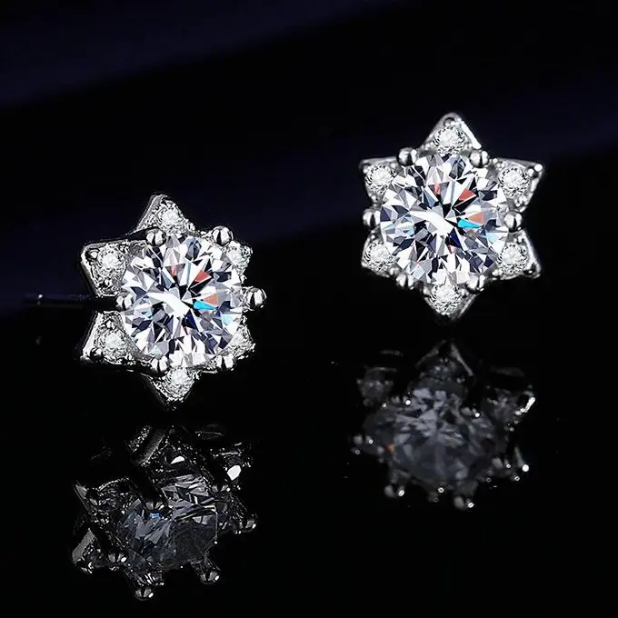 S925 Sterling Silver Star Diamond Stud Earrings Set, Men's Dainty Non Tarnish Tarnish Free Hypoallergenic Waterproof Earrings for Sensitive Ears Gift, Men's Earrings