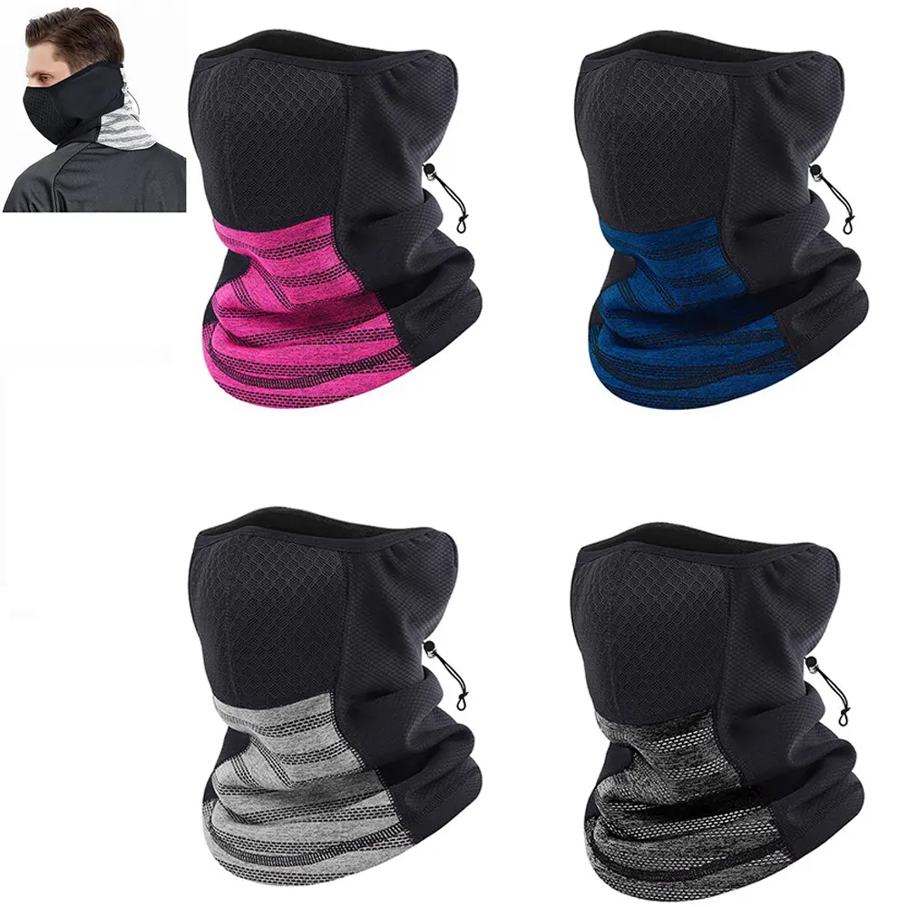 Multi-Use Cotton Winter Neck Warmer Gaiter - Windproof, Adjustable, 1-Size Face Cover for Ski, Snowboard, Biking - Unisex Sports & Outdoor Accessory, One Size, Face Covering