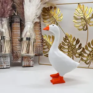 Elegant Resin Goose and Duck Desktop Sculpture for Home Decor, Dual Key Holder and Tool Rack, Large Minimalist Sculpture Gift for Bedroom, Office and Hotel