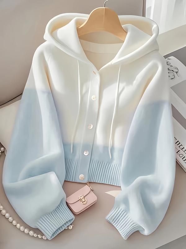 Pink & White Color Block Hoodie | Oversized Button-Up Crop Top  Yellow & White Color Block Hoodie | Trendy Cropped Sweatshirt  Blue & White Color Block Hoodie | Cozy Button-Up Crop Hoodie  Purple & White Color Block Hoodie | Y2K Aesthetic Cropped Top