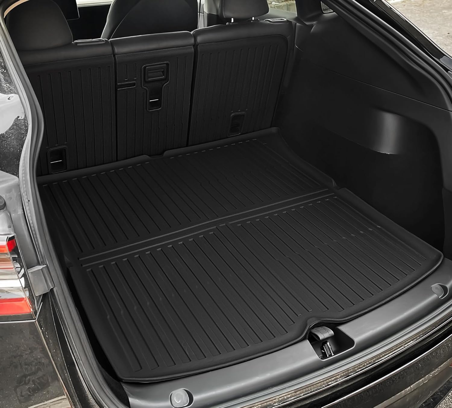 YITAMOTOR Floor Mats & Trunk Mat with Backrest for 2020-2024 Tesla Model Y 5-Seat (NOT fit 7-Seat) Custom Fit All Weather Durable TPE Automotive Interior Cargo Liners Trunk Mats