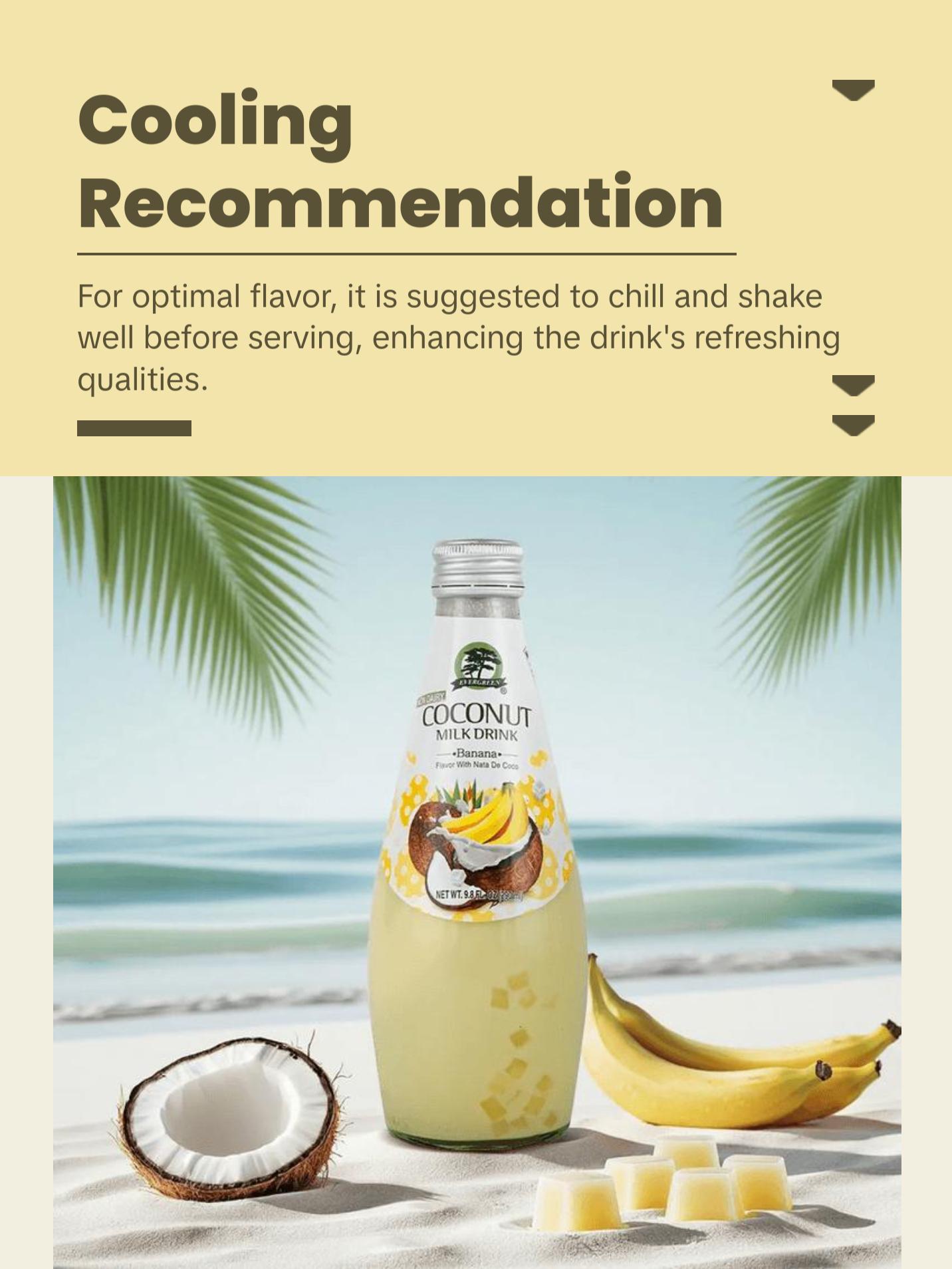 Evergreen Coconut Milk Drink Banana Flavor 9.8 oz