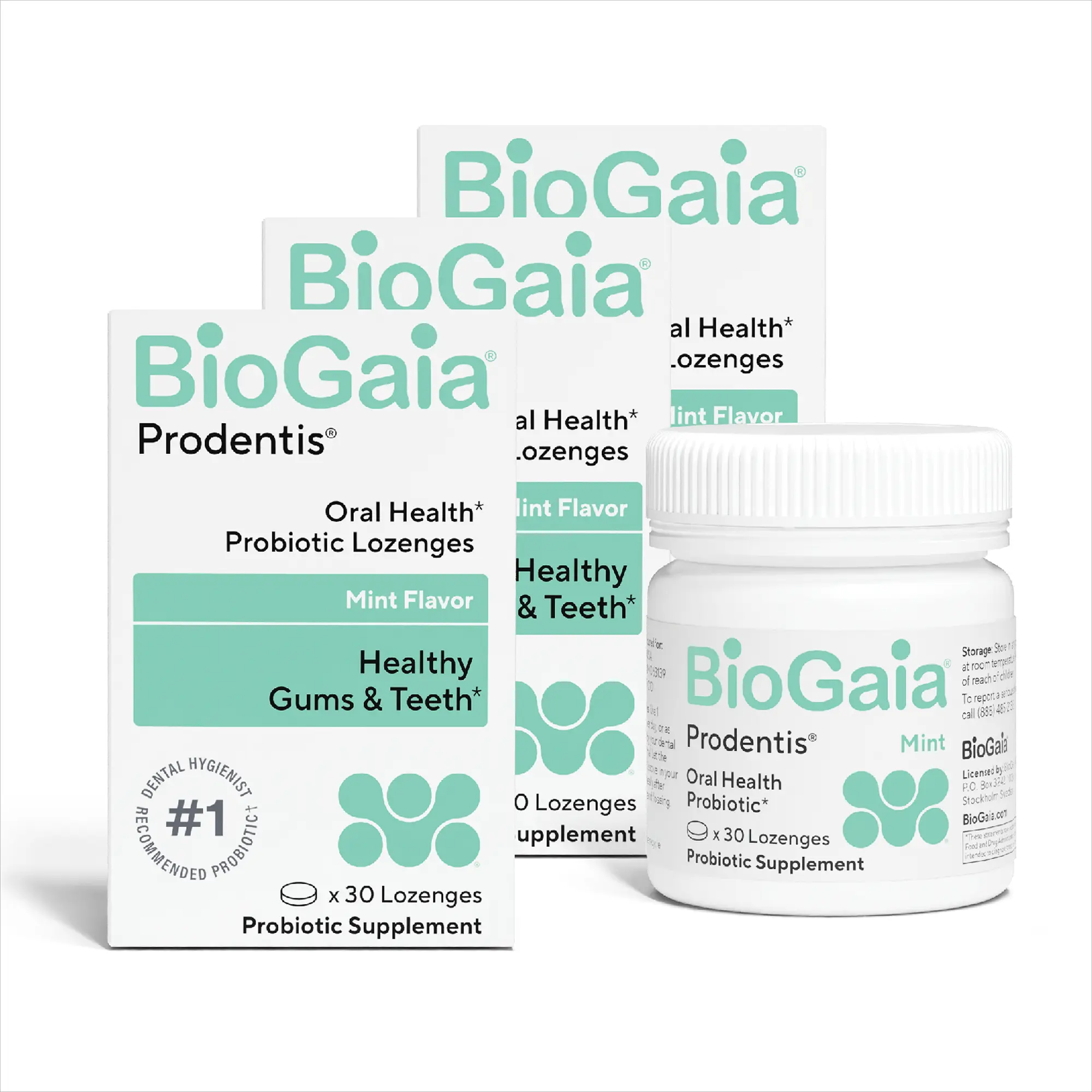 BioGaia Prodentis Oral Probiotics for Teeth & Gums and Bad Breath | Dental Hygienist-Recommended | Promotes Healthy Gums & Improves Oral Health | Fights Bad Breath | Dental Probiotic (3-Pack)