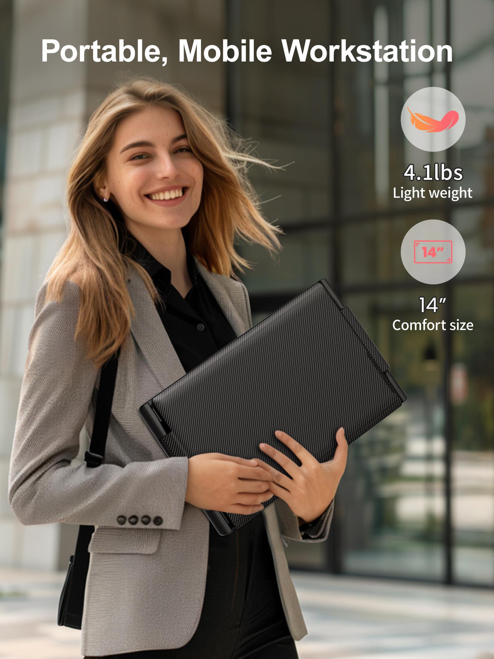 【WeeklyDeals】Dual Laptop Screen Extender, 14" FHD 1080P Portable Monitor for Laptop, Weighing 4.1 lbs, Plug & Play Screen Extender, Auto Adjust Width Dual Monitor for 13.3" - 17" Laptops-Please note the list of incompatible models