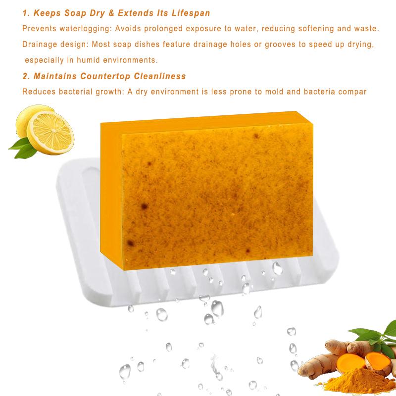 TURMERIC Wash And Care 5 Piece Set-Turmeric Mousse Cleansing,Turmeric Tablets,Self Draining Soap Dish,Exfoliating Foaming Soap Bag,Turmeric Soap Facial Cleansing Skincare Comfort Kit.