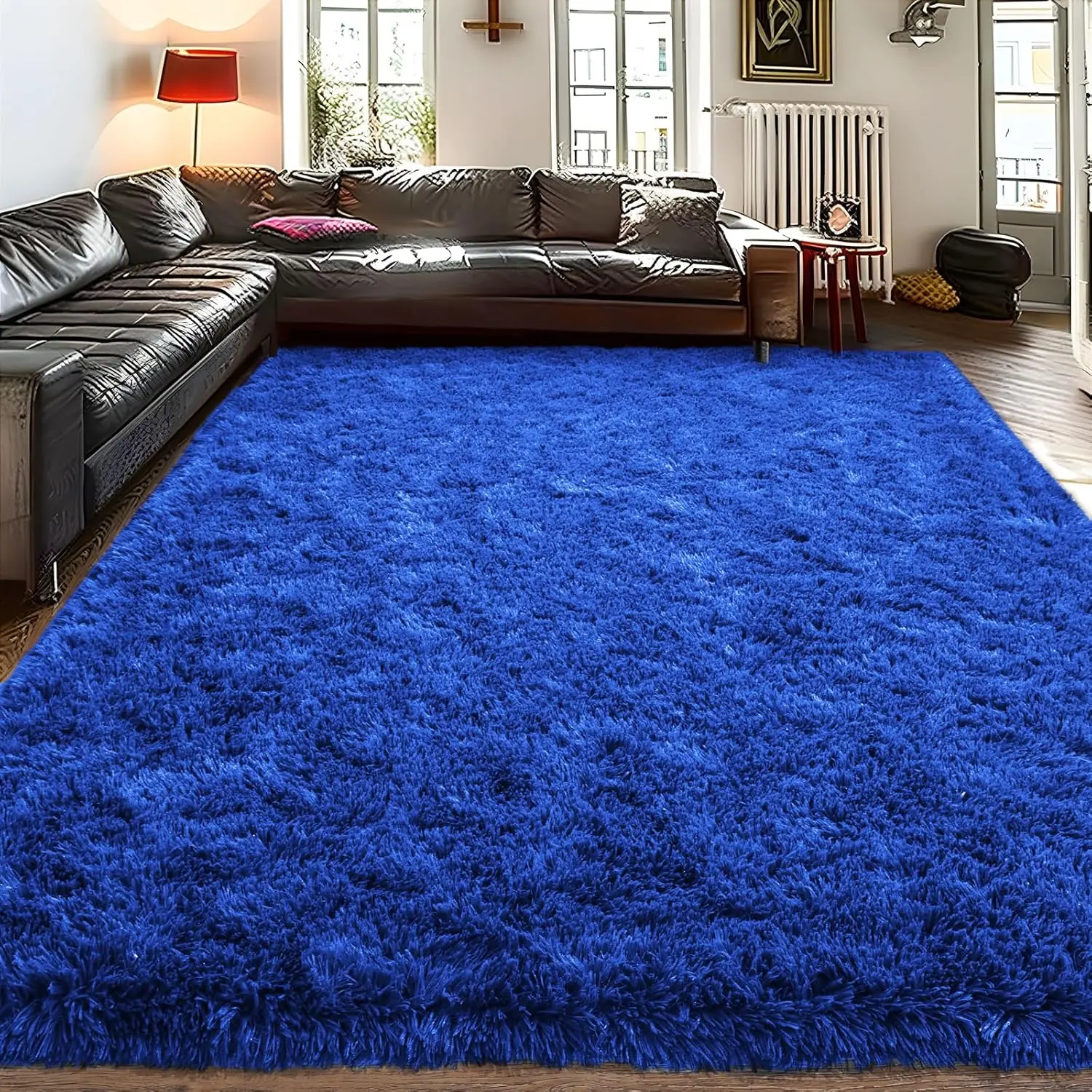 9x12 Large Area Rugs for Living Room, Ultra Soft Royal Blue Big Shag Rug for Bedroom Nursery, Modern Fluffy Plush Carpet for Girls Boys Kids Room Dorm Home Decor, Upgrade Non-Slip #Summervibes