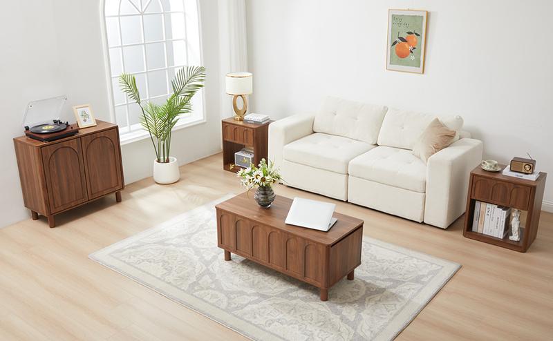 Giratree Lift Top Coffee Table with Arched Finish, Modern Coffee Table with Lifting Tabletop & Hidden Storage, Wood Center Table for Living Room,Convenient for Dining, Gaming or Working Giratree Lift Top Coffee Table with Arched Finish, Modern Coffee Table with Lifting Tabletop & Hidden Storage, Wood Center Table for Living Room,Convenient for Dining, Gaming or Working