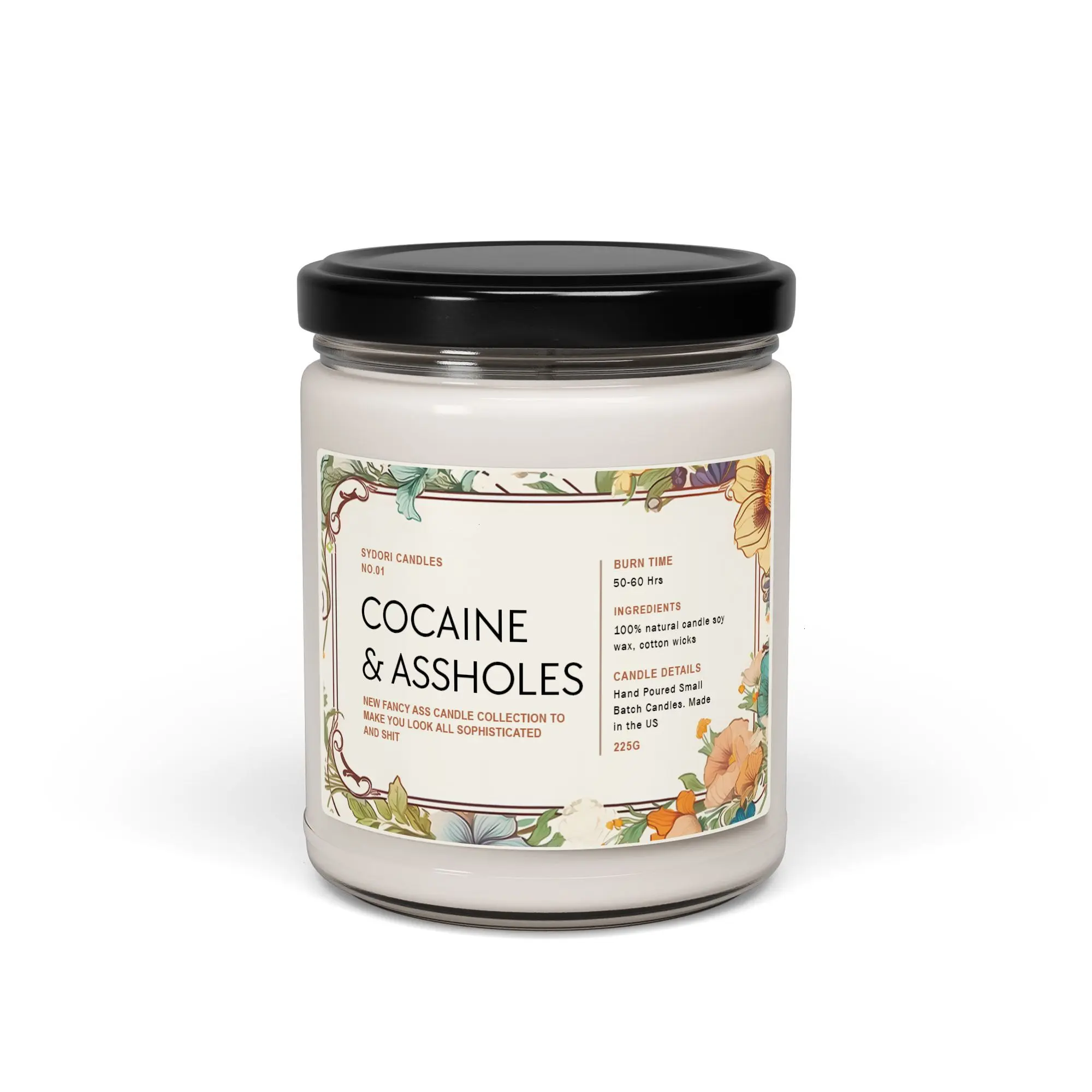 Ccaine & A**holes Soy Candle | Bold Sarcastic Candle | Funny Gift for Best Friends