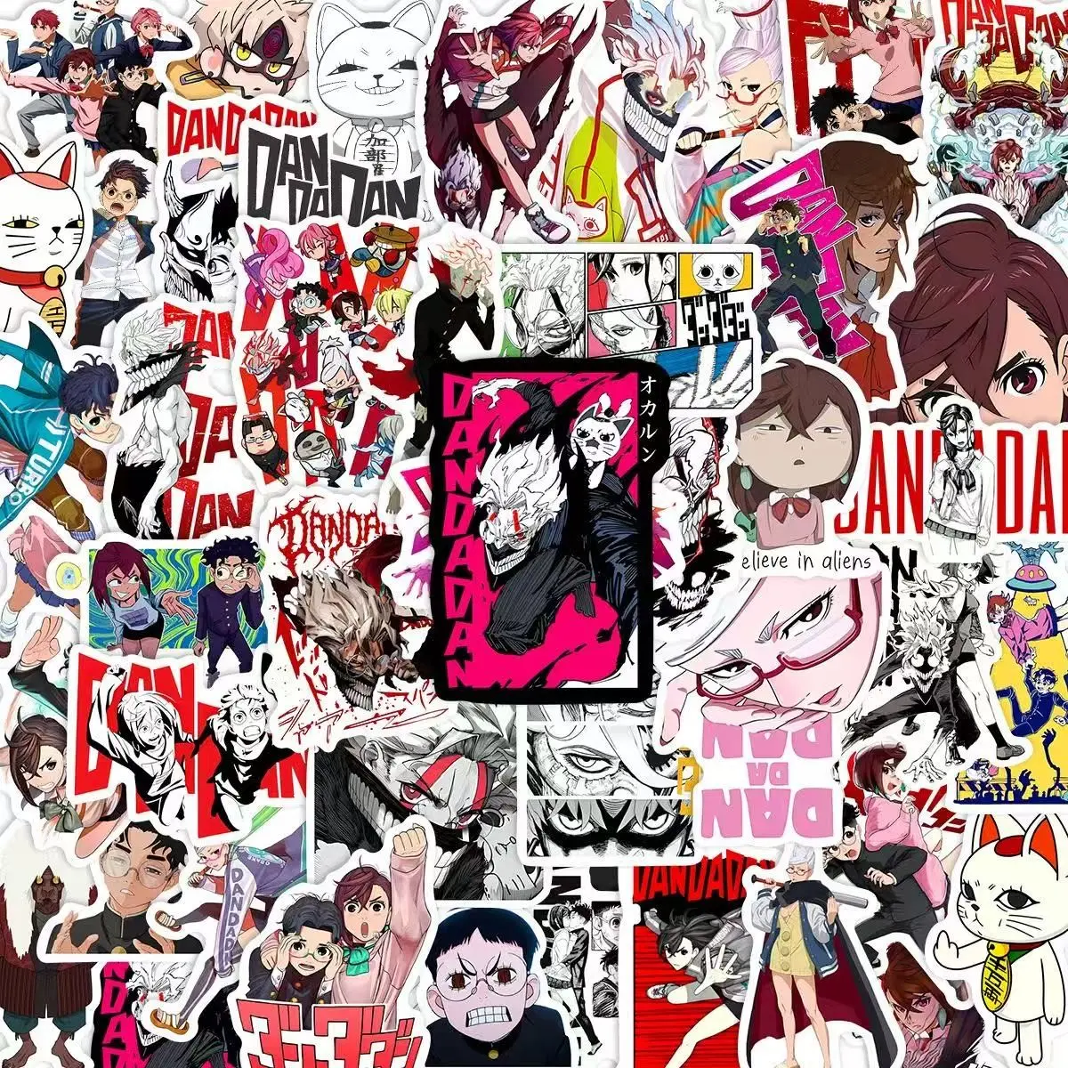 50Pcs Dandadan Anime Stickers Pack, Waterproof Manga Character & Cartoon Vinyl Decals for Laptop, Water Bottle, Phone Case, Skateboard, Cellphone & Casing, Anime Fan Gift