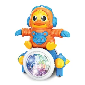 Electric Astronaut Scooter Toy with LED Lights & Music, Bump & Go Baby Musical Moving Toy, Toddler Learning Walking Toy Gift for Boys Girls Age 3-6