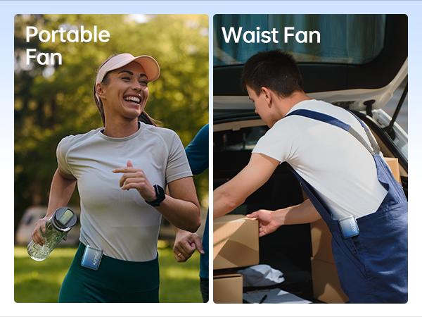 JISULIFE Neck Fan 100-Speed Turbo Portable Pocket Fan 16H Cooling 4500mAh Wearable Waist Fan with LED Display Ultra-Lightweight for Concerts Festivals & Outdoor Use