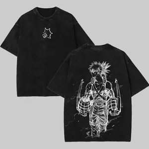 My Hero Academia MHA Katsuki Bakugo Graphic T Shirt Acid Wash Oversized Vintage Tee Gym Pump Cover Anime Streetwear Dark Aesthetic Y2K Grunge Boku No Hero Workout Top Men Women Fits
