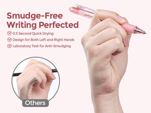 Nicpro 13Pack Pastel Gel Ink Pen Set with Case, Cute Retractable 0.5mm Fine Point Pen, 12 Pink Pens Black Ink with 1 Highlighter, Aesthetic Pens for Student Note Taking,Writing,Office Supplies (Pink)