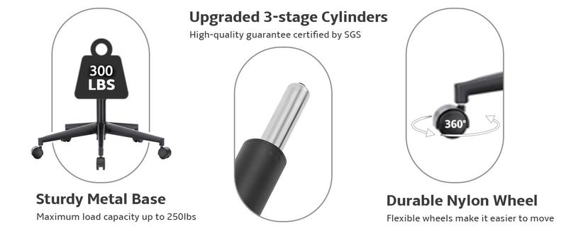 SweetFurniture Office Chair,Executive Home Office Chair with Flip-up Armrests, Lumbar Support