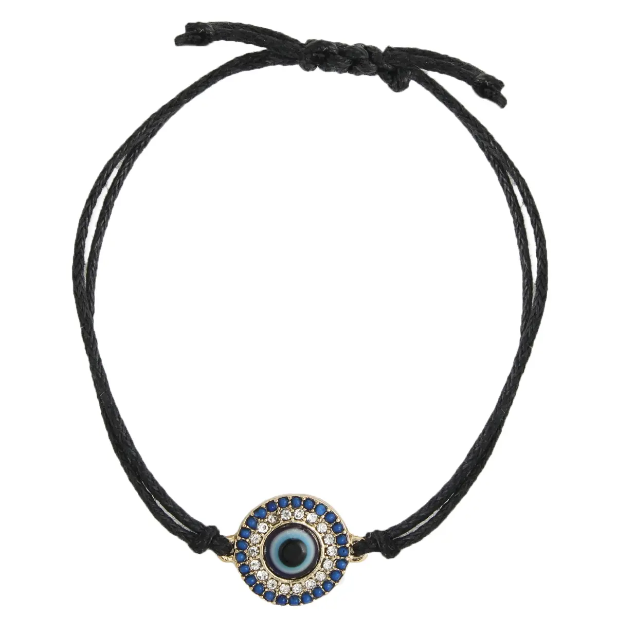 Zad Jewelry Unisex Evil Eye Cord Bracelet with Engraved Eye, Adjustable Good Luck & Protection Charm for Everyday Fashion Wear, Everyday Wear, Negative Energy Protection, Mystical Evil Eye