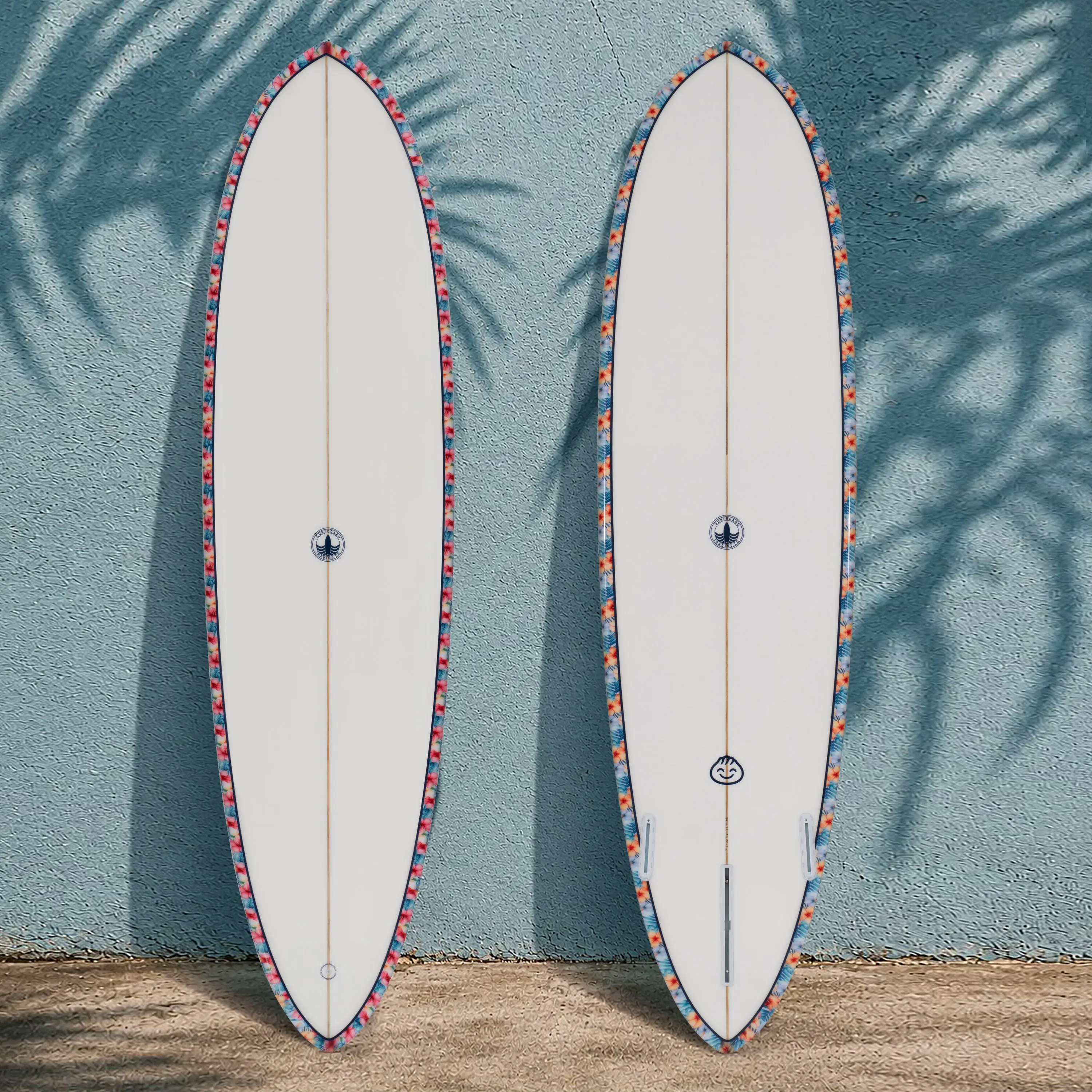 SURFBOARD TRADING CO. Dumplin Mid-Length Surfboard for Surfing, Hawaiian Floral Pattern, Multi-Size, Ships 10/6/26