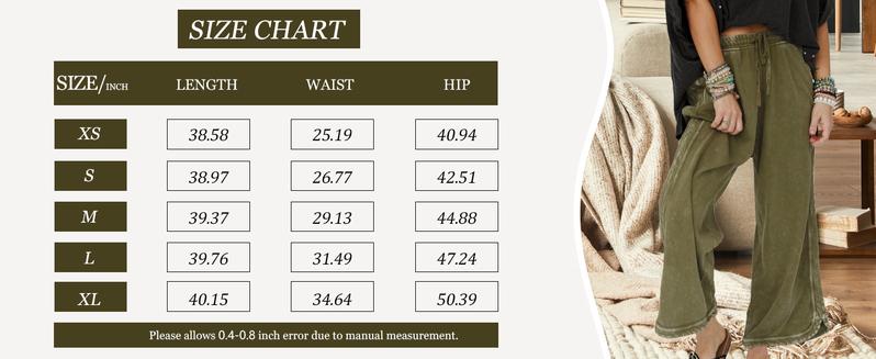Hixiaohe Womens Washed Wide Leg Sweatpants Vintage High Waist Baggy Pants Drawstring Athletic Palazzo Trousers with Pockets TikTokShopBlackFriday