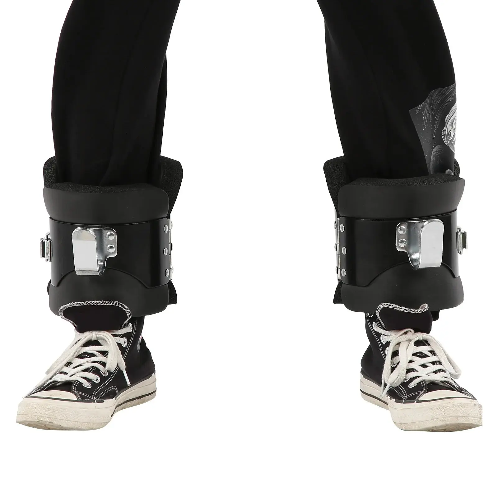 Hanging Pull Up Boots with Ankle Protection, Unisex Anti-Gravity Pair with Stainless Steel Hooks for Spinal Pressure Relief & Strength Training