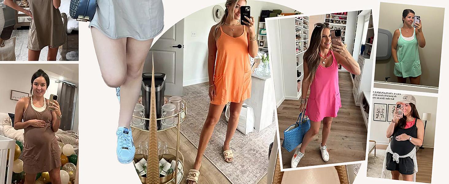 Molitree Women's Summer Sleeveless Mini Dress Athletic Dress V Neck Spaghetti Strap Short Tennis Dress with Built-in Shorts Molitree Women's Summer Sleeveless Mini Dress Athletic Dress V Neck Spaghetti Strap Short Tennis Dress with Built-in Shorts