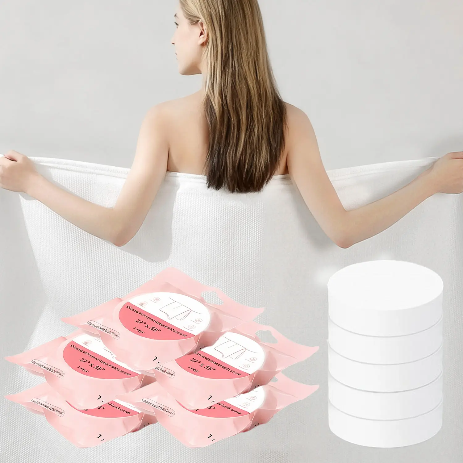 Oversized Compressed Disposable Bath Towel Sheets, 10-Sheet Packaged Set, 27x55in Unisex Portable Breathable Absorbing Multi-Purpose Bath Towels for Travel, Camping, Home Supplies, Oversized Bath Towels