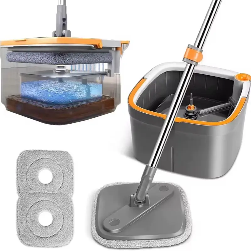 Self-Cleaning Flat Mop & Bucket Set with Wash System