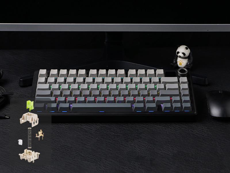 New Aula F75 MAX Wireless Mechanical Keyboard with TFT Screen and Knob, Gasket Gaming Keyboard in 75% Layout, Hot Swappable, RGB Backlight, for PC/Mac/Linux (Black Gradient) New Aula F75 MAX Wireless Mechanical Keyboard with TFT Screen and Knob, Gasket Gaming Keyboard in 75% Layout, Hot Swappable, RGB Backlight, for PC/Mac/Linux (Black Gradient)