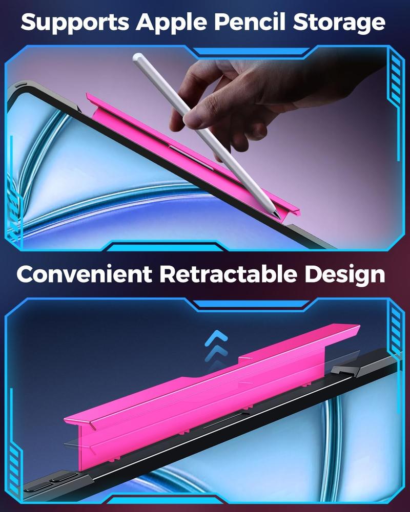 Magic KeyboardCase for iPad pro13 inch (M3/M2, 2025/2024) and 12.9/13 inch(iPad Air 2024)(iPad Pro 6th/5th/4th/3rd)– 360° Rotating Multi-Touch Trackpad, Type-C Charging, RGB Backlit Keyboard, Transparent Back with Pencil Holder