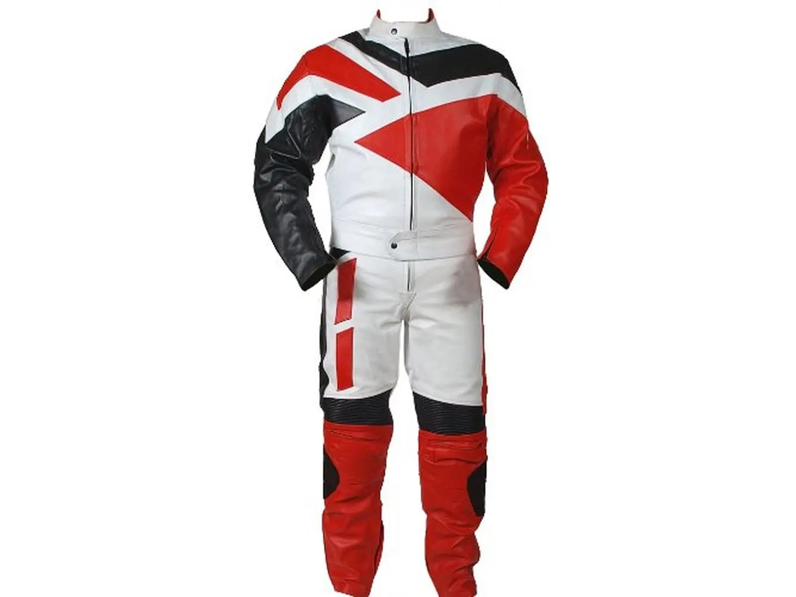 Shelter 333R-XL Cowhide All-Leather 2-Piece Motorcycle Racing Track Suit - Track Legal, Abrasion-Resistant, Full Circumferential Zipper, 1 Inside Chest Pocket, Removable Dual Density Armor Pads, Pre-Curves, Perforations, Red, Extra Large, Abrasion Resista