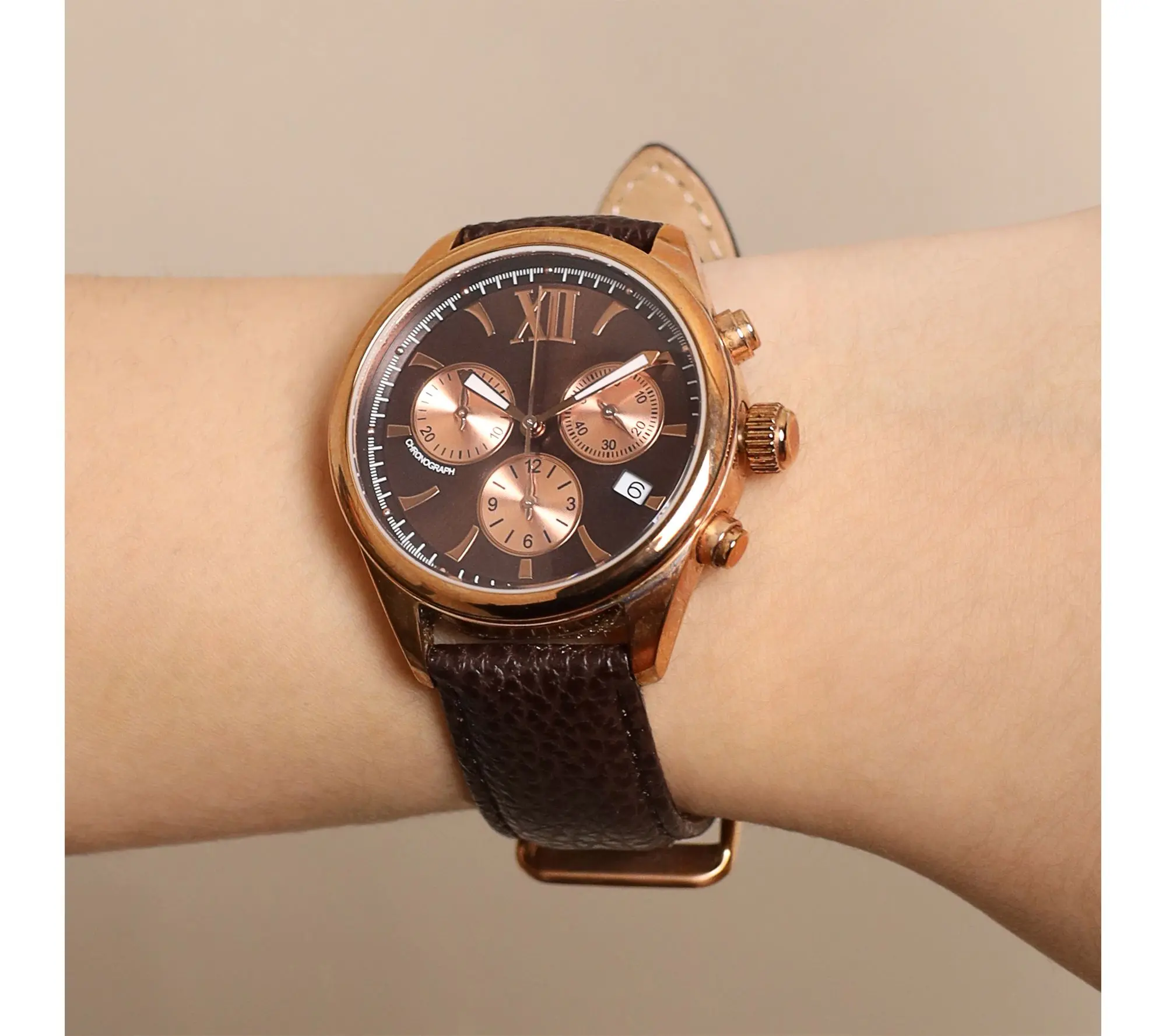Bronzo Italia Multifunction Chronograph LeatherStrap Watch  display picture 1