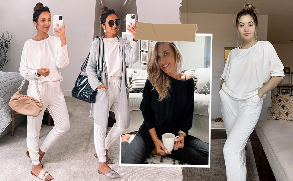 PrettyGarden Women's Fashion Outfits 2 Piece Sweatsuit Long Sleeve Cozy Loungewear