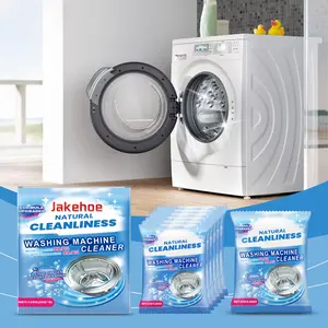 Jakehoe Natural Cleanliness Washing Machine Cleaner Powder for Top Load & Front Load Washers Deep Cleaning Descaler for Drum Tub & Internal Parts