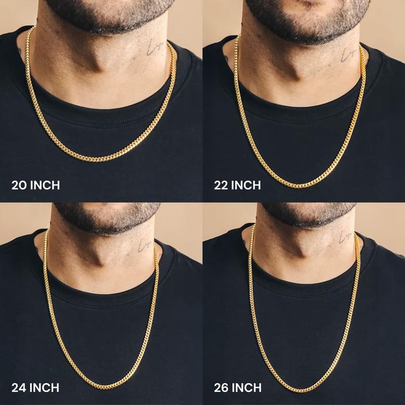 JAXXON Cuban Link Chain 5mm - Gold - Waterproof - Box Clasp