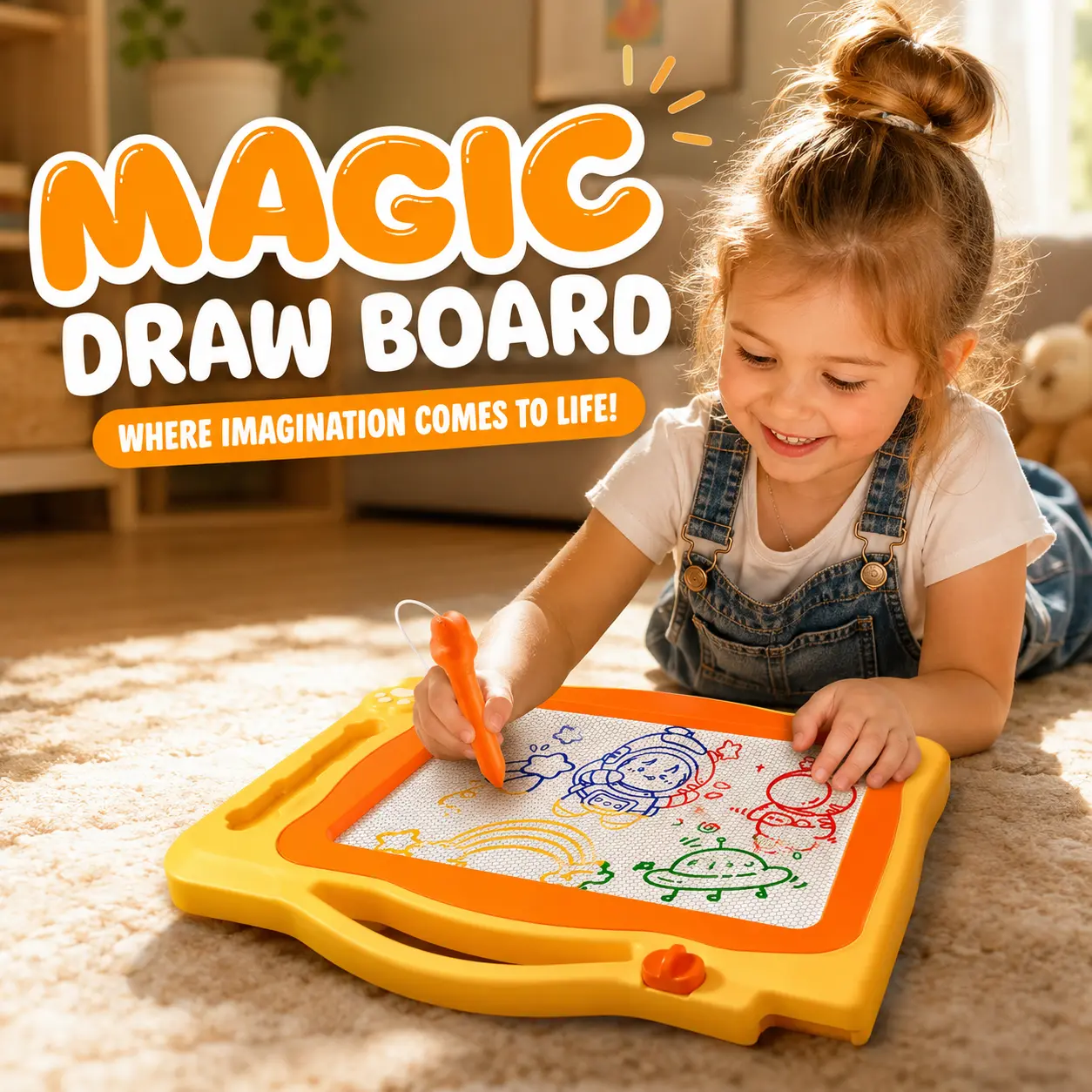 Large Magnetic Drawing Board Toddler Toys , Doodle Board Montessori Preschool Educational Travel Toys Gifts for 3 4 5 6 Year Old Etch Sketch Erasable Writing Pad