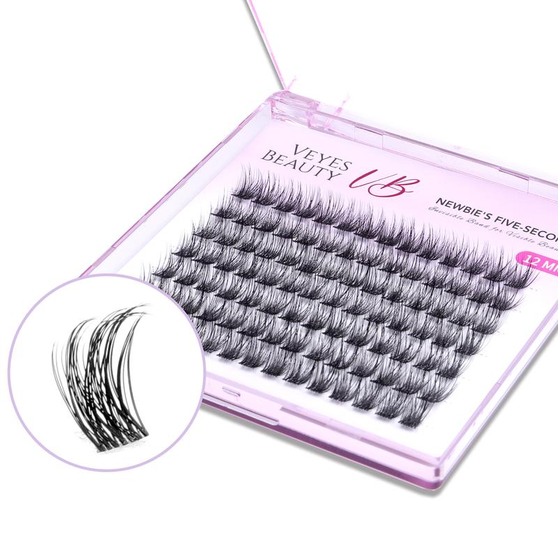 Veyesbeauty Dreamy 10mm-18mm Cluster Lash Single Length Refill & Replacement OptionFor Mixed Length Invisible Band Lashes Eyelashes Newbie's Five-Second Volume Wispy Soft Comfortable Mini Tray Makeup Cosmetic for Self Application at Home