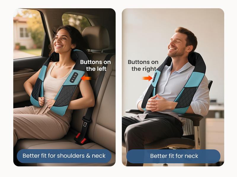 Comfier Cordless 4D Neck & Shoulder Massager with Heat, Wireless Deep Tissue Back Massager for Pain Relief, Hands-Free Massage Pillow Shiatsu, Gift for Women Men Mom Dad Therapy Adjustable Durable Handy Plug Storage Cf-6302U