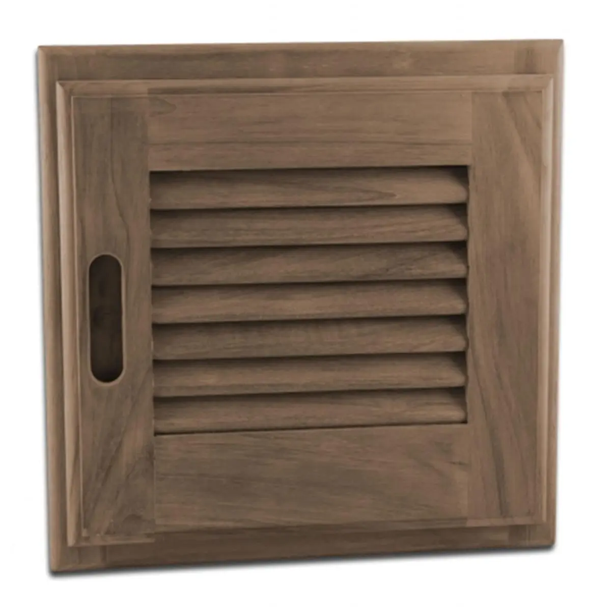 12in. x 12in Small RH Solid Teak Louvered Door with Frame, Smooth Finish, Cutout - Home Improvement Building Supplies for Doors, Louvered Doors