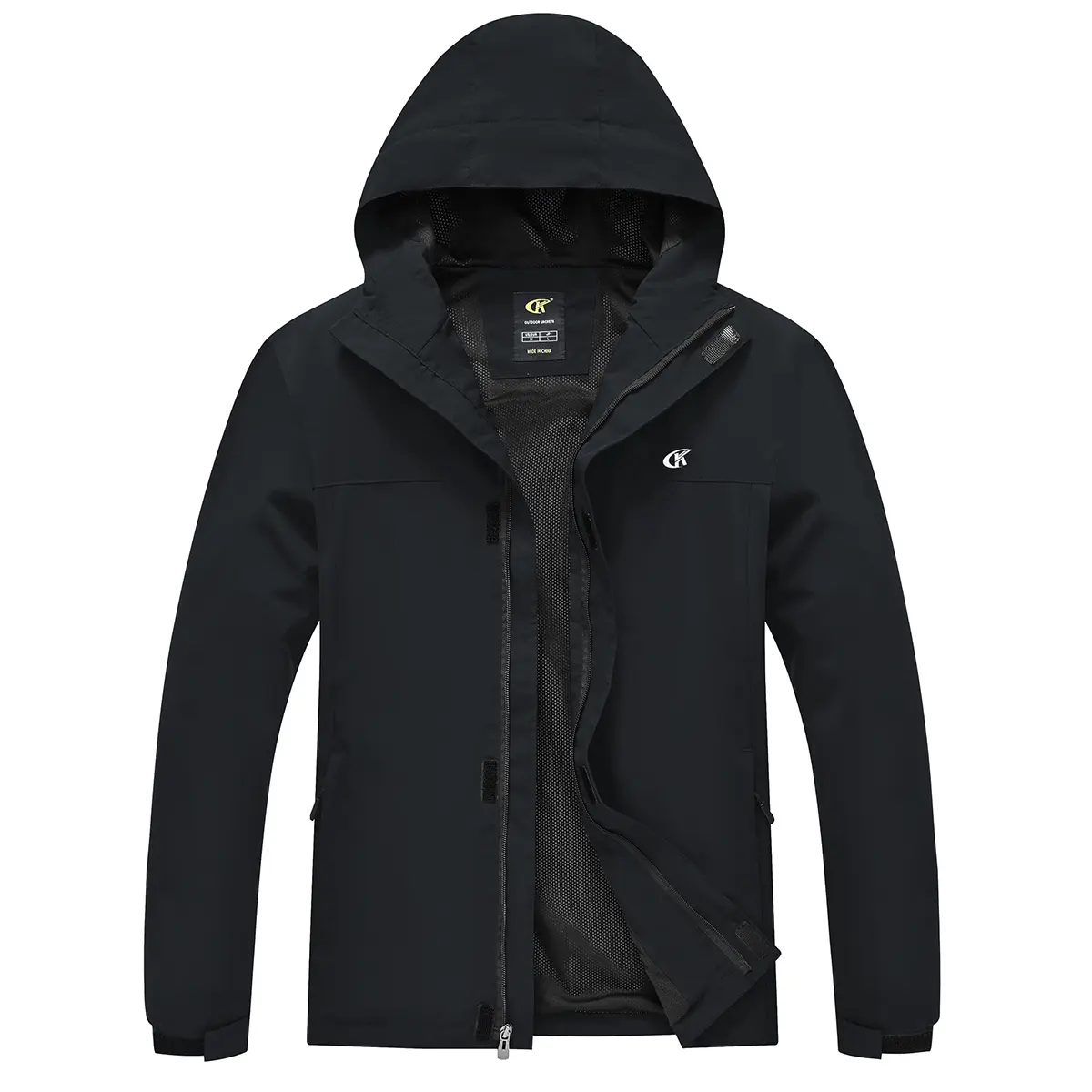 Men's Waterproof Hooded Shell Jacket, Lightweight & Breathable Polyester Fabric Windbreaker for Hiking and Biking, Sporty Breathable Outerwear, Athletic, Premium Outdoor Apparel, Full Sleeves, Waterproof Coating, Sports Jacket, Male, Outdoor Sports