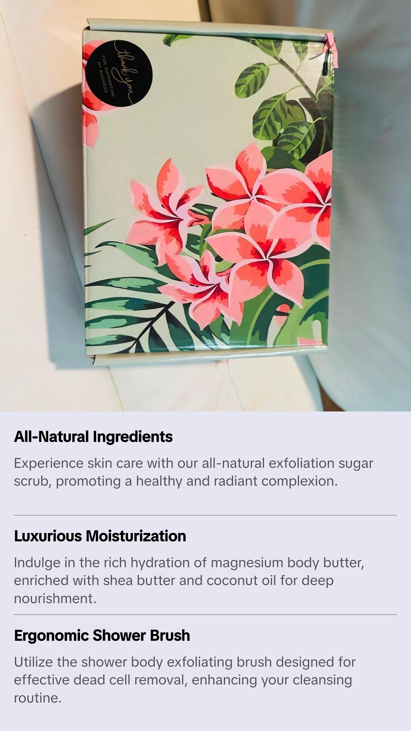 SPA DAY GIFT SET - self care box! Bodyscrub, magnesium body butter, & shower brush Body Care