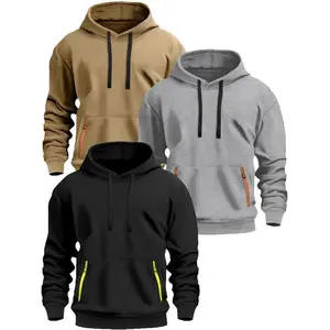 Heavy duty casual pullover with adjustable drawstring pockets, kangaroo pockets, and ribbed cuffs, machine washable casual style hoodie for autumn and winter | machine washable hoodie