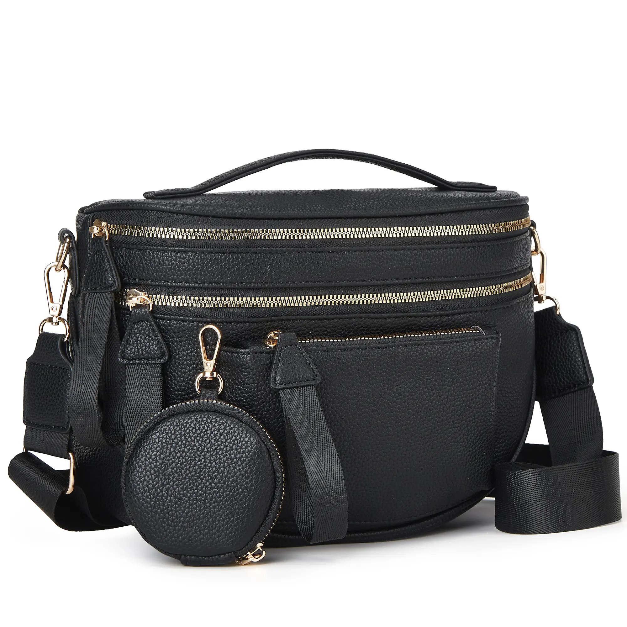 Spacious Checkered PU Leather Crossbody Bag Bum Bag Checkered Handbags Wallets for Women