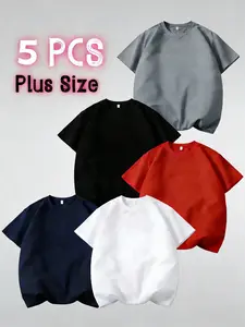 Women's 5-Pack Oversized T-Shirts Plus Size Gym Pump Cover, Quick Dry 100% Polyester Loose Fit Workout Tops, Athletic Breathable Short Sleeve Tees