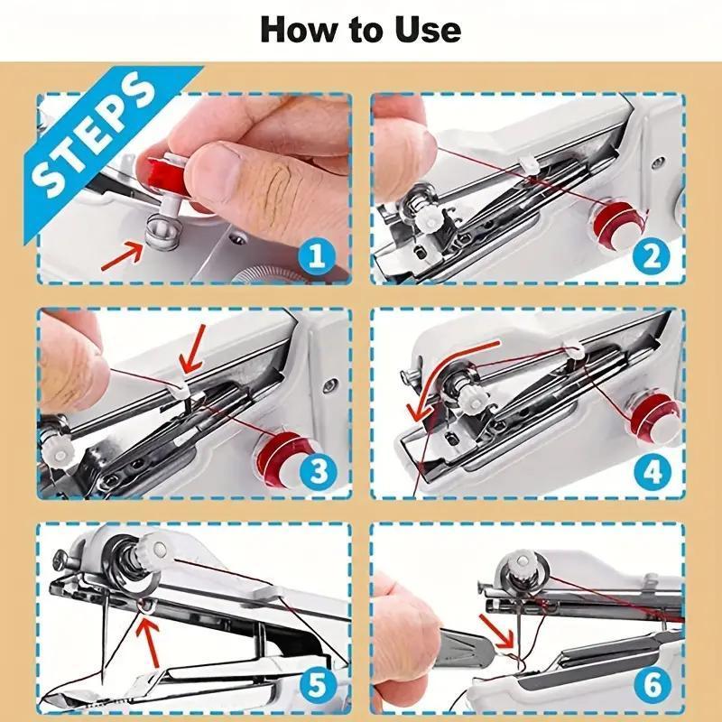 1 Set New Portable Mini Sewing Machine,Handheld Electric Sewing Machine Set, Practical Quick Stitching Sewing Machine for Home Use,Birthday Gift ldeas, Home Decor, Gifts for Girlfriend [batteries Not Included]