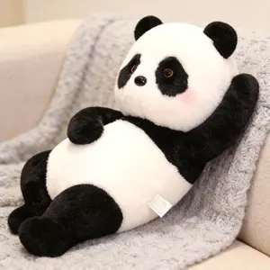 Lazy Giant Panda Plush Doll Soft Skin-Friendly Lying Down Panda Toy for Children Comfortable Hug Doll Ideal Birthday Gift Cute Classic Playmate