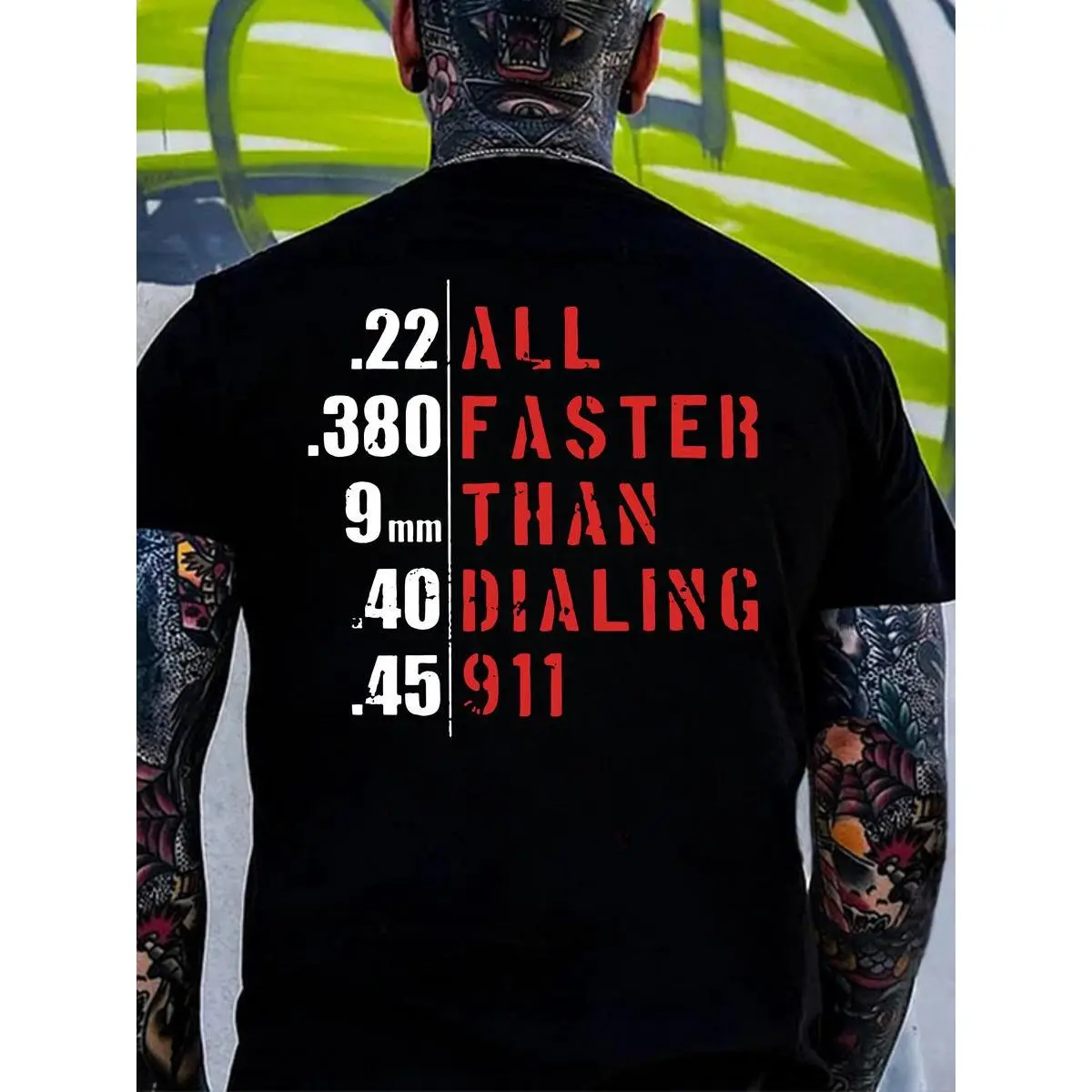 100% cotton Men's Graphic Hoodie & T-Shirt, Soft Streetwear Apparel Featuring "Faster Than Dialing 911" Tactical Gun Humor